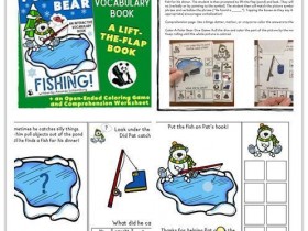 《图》16页Polar Bear Fishing 北极熊钓鱼翻翻书，机关书quietbook interactivebook——DIY手工制作书