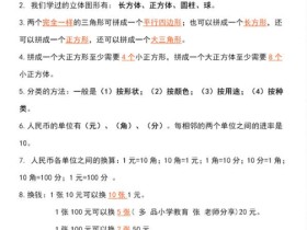 一年级数学(下册)重点知识梳理:含知识记忆口诀,方便孩子背诵